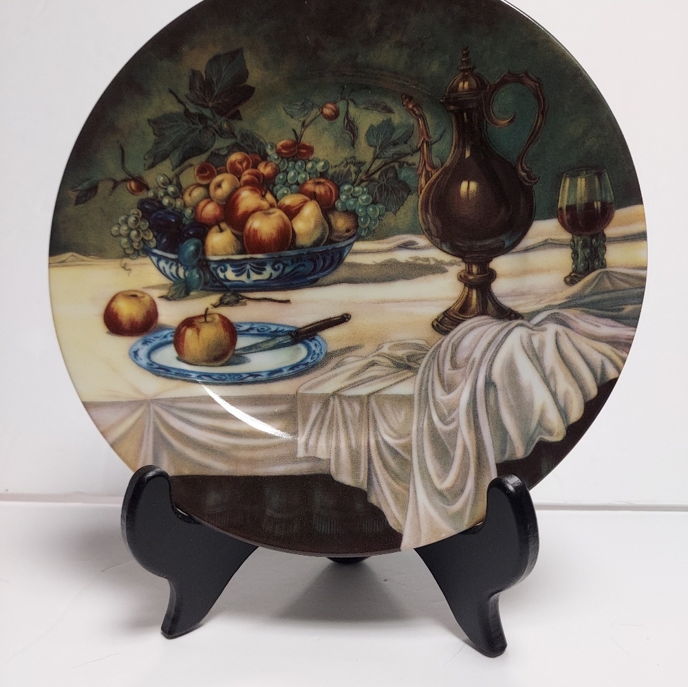 Limoges France 7 1/2" Decorative Salad Plate Still Life Fruit St. Martin